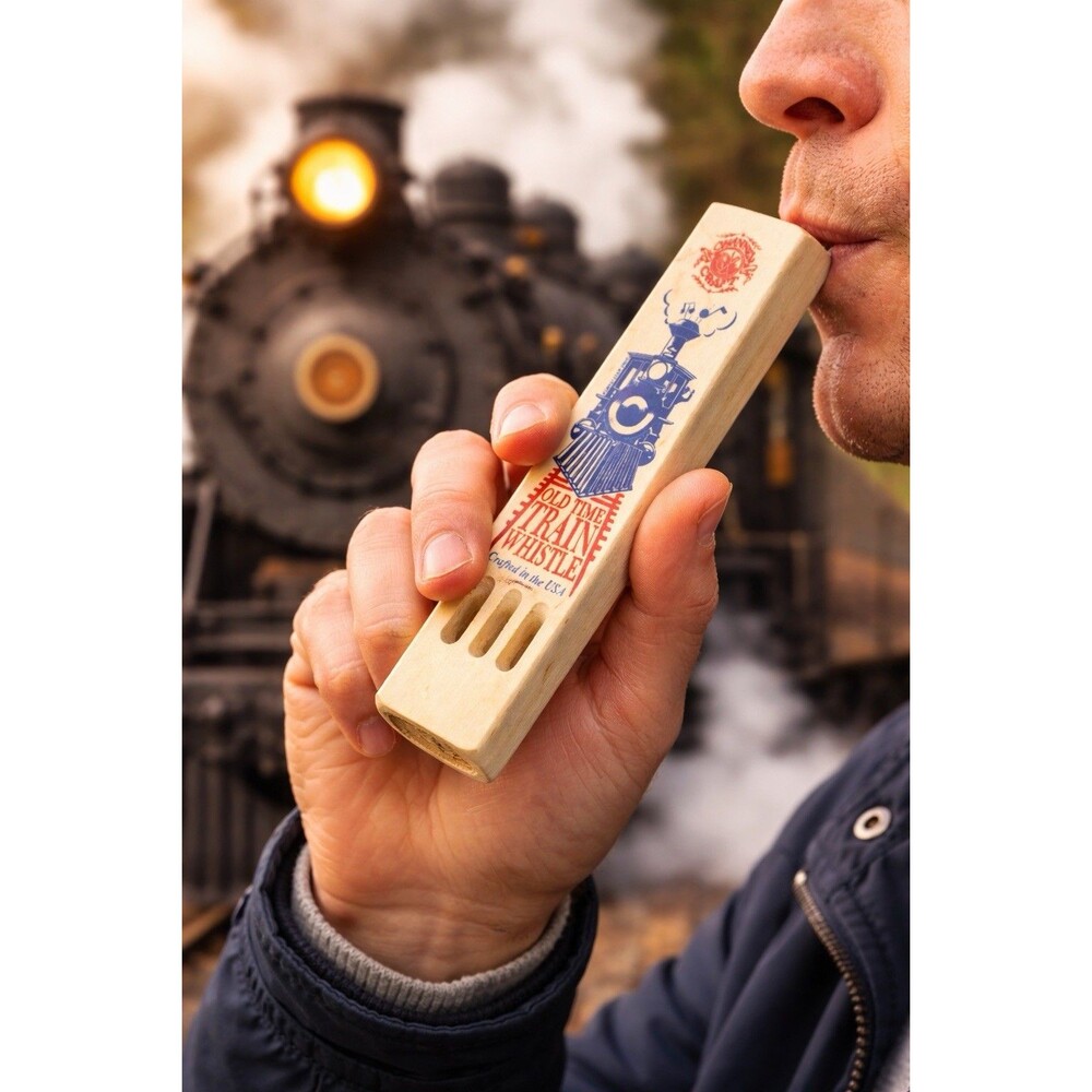 Channel Craft Old Time Train Whistle Wooden USA Made New Sealed Gift 7"